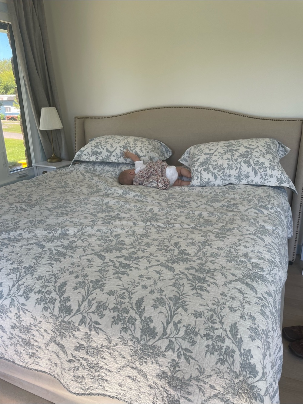 Laura Ashley Classic Floral Quilted Bedspread Blue